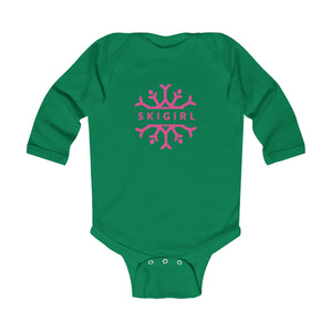 Infant Skigirl Long Sleeve Bodysuit - Pink Logo